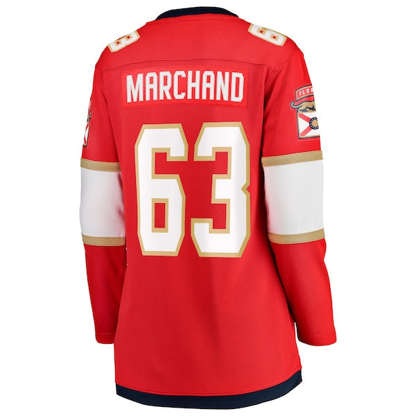 Brad Marchand Florida Panthers  Women's 2025 Stanley Cup Final Home Breakaway Player Jersey - Red