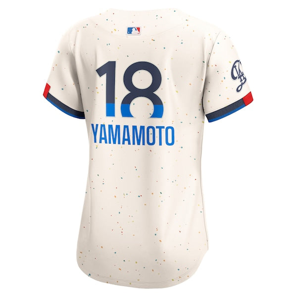 Yoshinobu Yamamoto Los Angeles Dodgers Nike Women's 2024 City Connect Limited Player Jersey - Cream