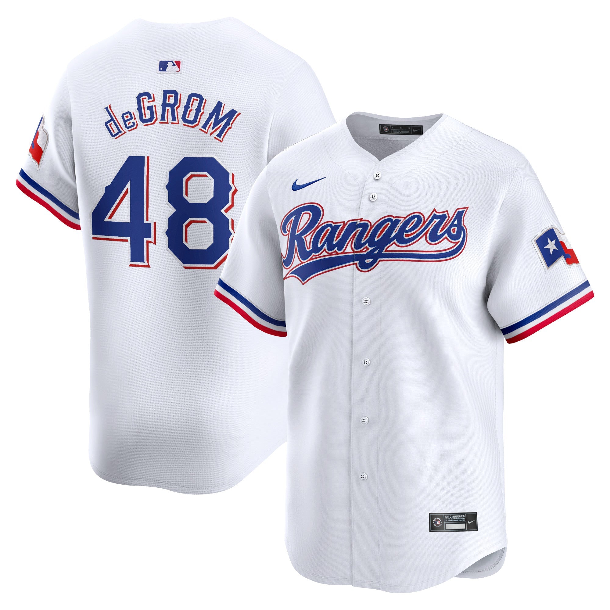 Jacob deGrom Texas Rangers Nike Away Limited Player Jersey - Gray/White