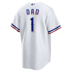 Texas Rangers Nike #1 Dad Home Replica Jersey - White