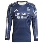 Jude Bellingham Los Merengues 2025/26 Away Long Sleeve Replica Jersey - Blue/White