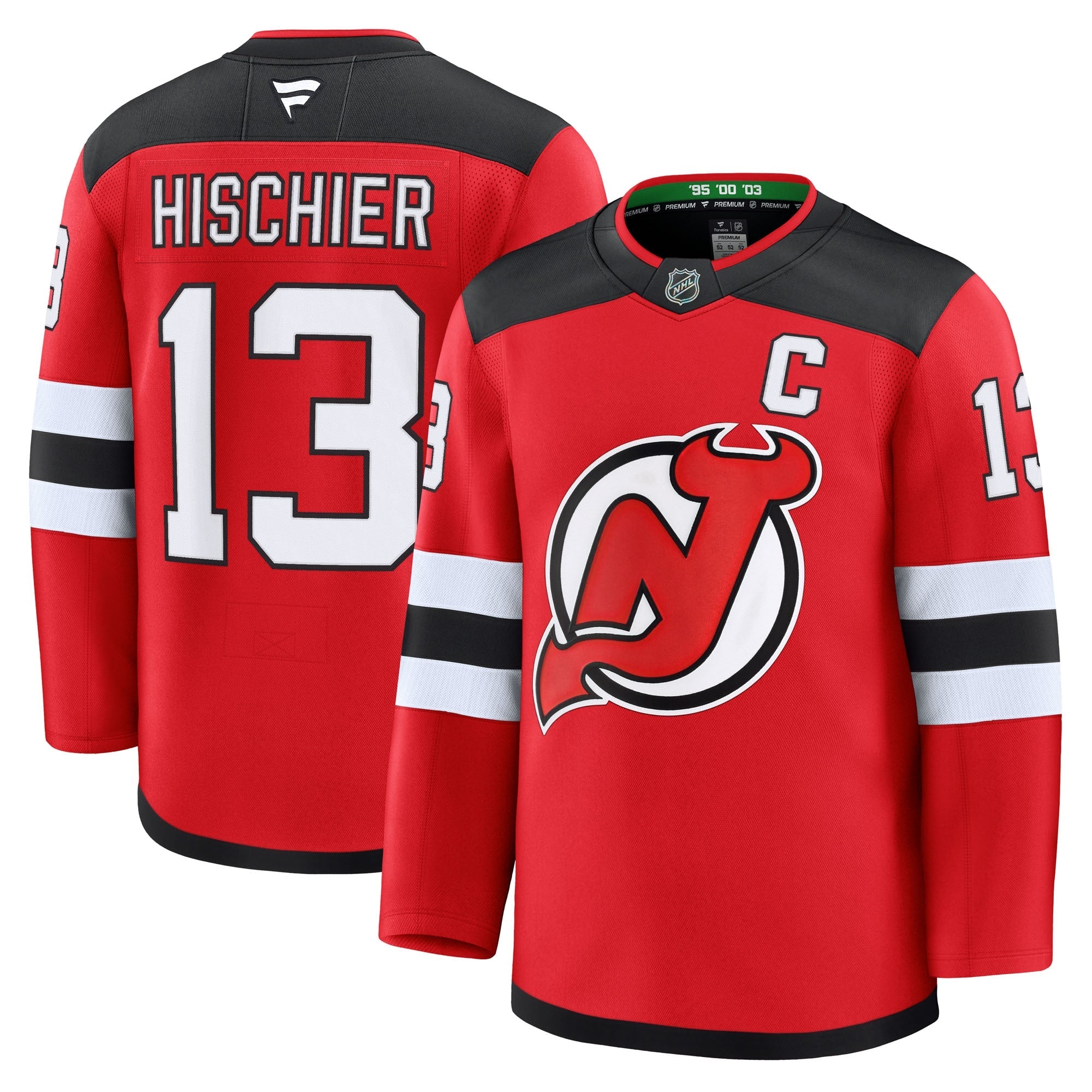 Nico Hischier New Jersey Devils  Alternate Premium Jersey - Black/Red/White