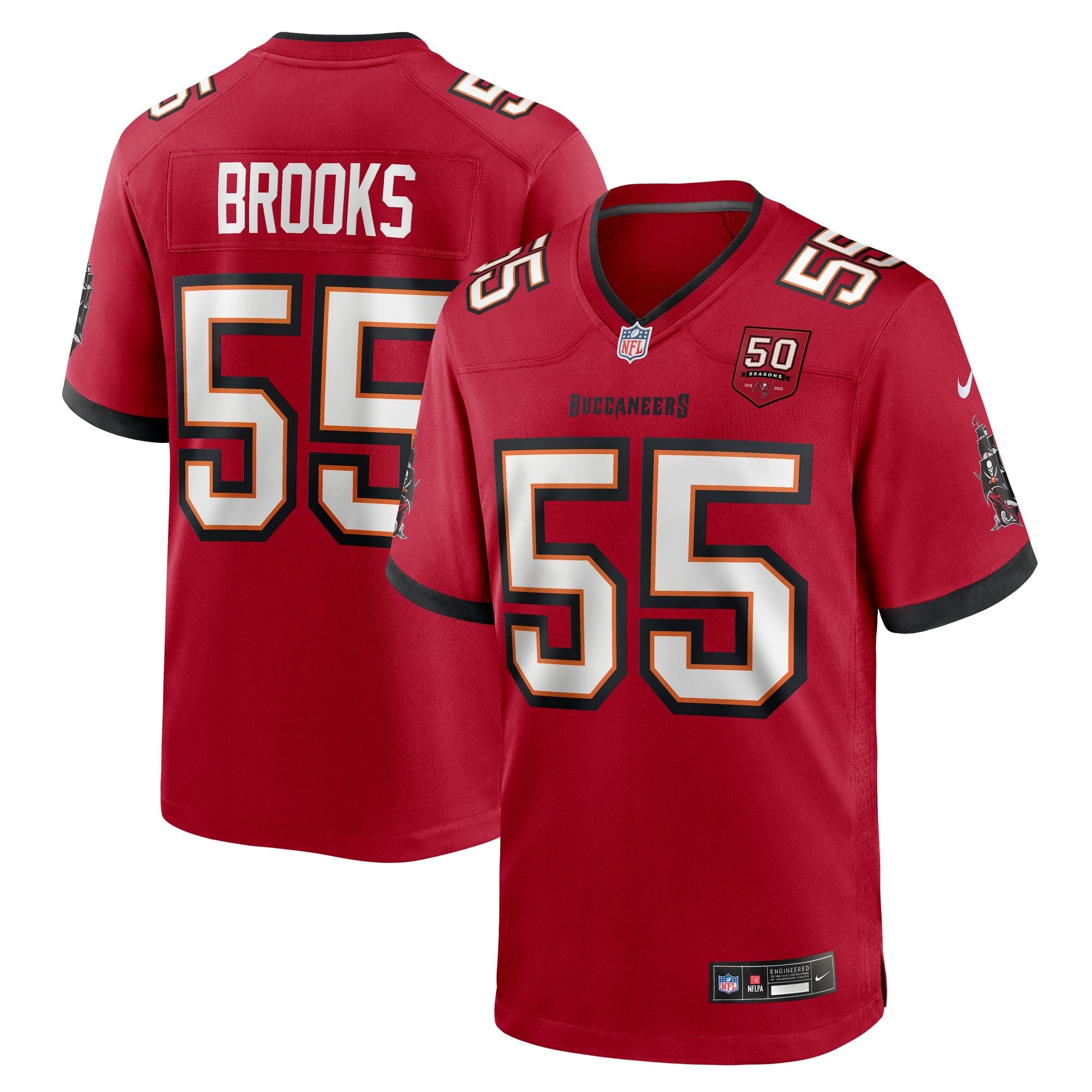 Derrick Brooks  Tampa Bay Buccaneers Nike 50th Season Game Jersey - Creamsicle/Red