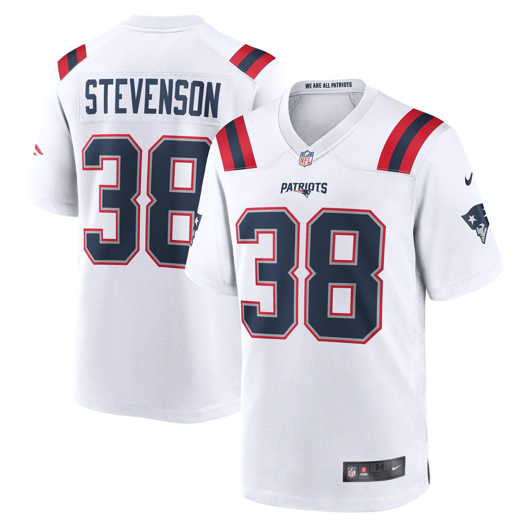 Rhamondre Stevenson New England Patriots Nike Alternate Game Player Jersey - Red/Navy/White