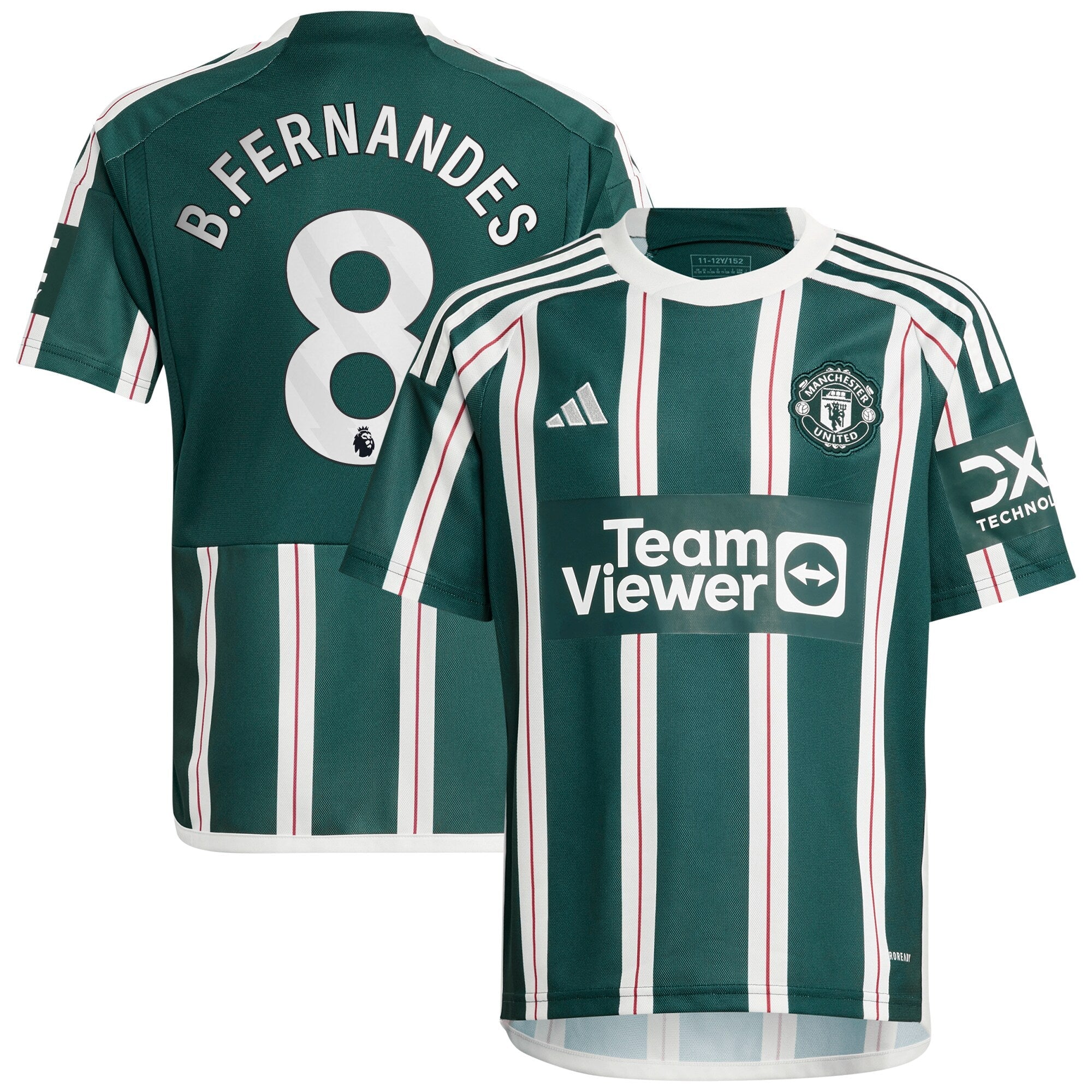 Bruno Fernandes Manchester United adidas Youth 2023/24 Third Replica Player Jersey - White/Green