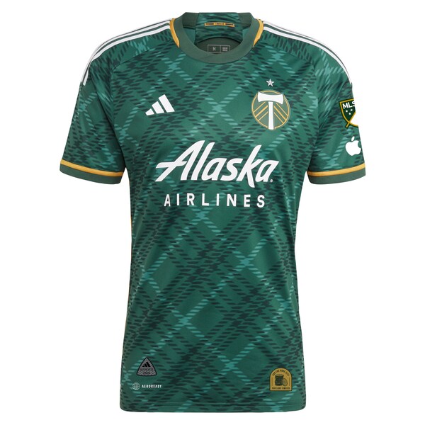 Eryk Williamson Portland Timbers adidas 2024 Portland Plaid Kit Authentic Jersey - Green
