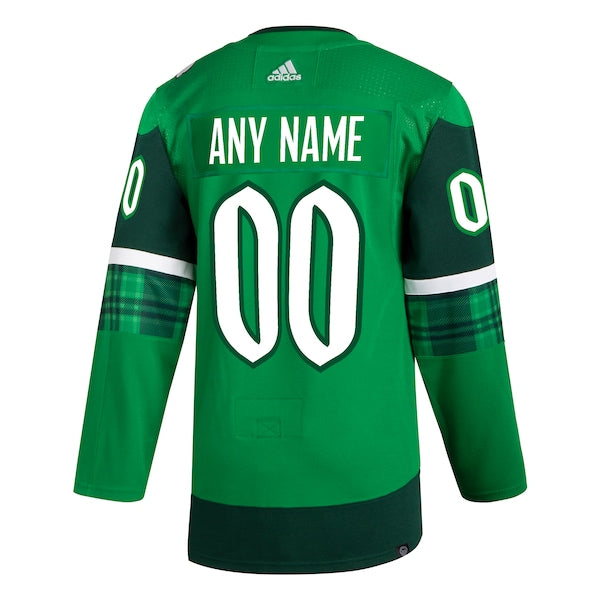 Pittsburgh Penguins adidas St. Patrick's Day Authentic Custom Jersey - Kelly Green