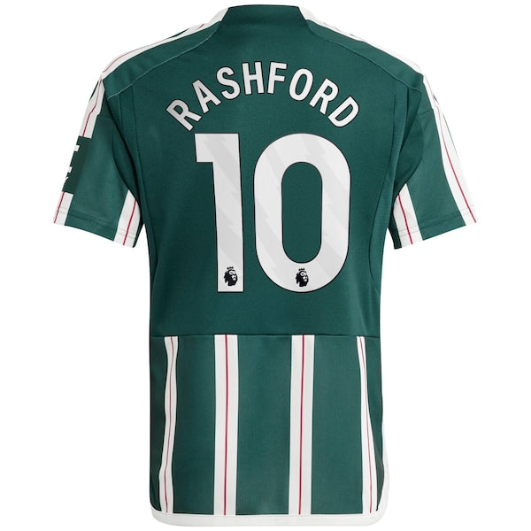 Marcus Rashford Manchester United adidas Youth 2023/24 Away Replica Player Jersey - Green/White