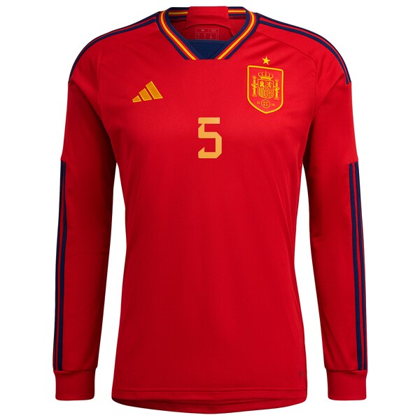 Sergio Busquets Spain National Team adidas 2022/23 Home Replica Long Sleeve Player Jersey - Red