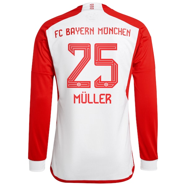 Thomas Müller Bayern Munich adidas 2023/24 Home Replica Long Sleeve Jersey - White