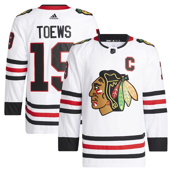 Jonathan Toews Chicago Blackhawks adidas Away Primegreen Authentic Pro Player Jersey - White/Red