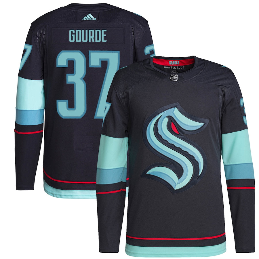 Yanni Gourde Seattle Kraken adidas Home Authentic Pro Primegreen Player - Jersey - Deep Sea Blue