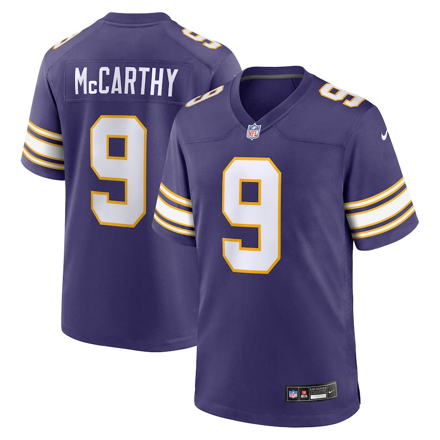 J.J. McCarthy Minnesota Vikings Nike Game Jersey -  White/Purple