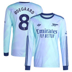 Martin Odegaard Arsenal adidas Originals 2024/25 Third Replica Long Sleeve Player Jersey - Aqua