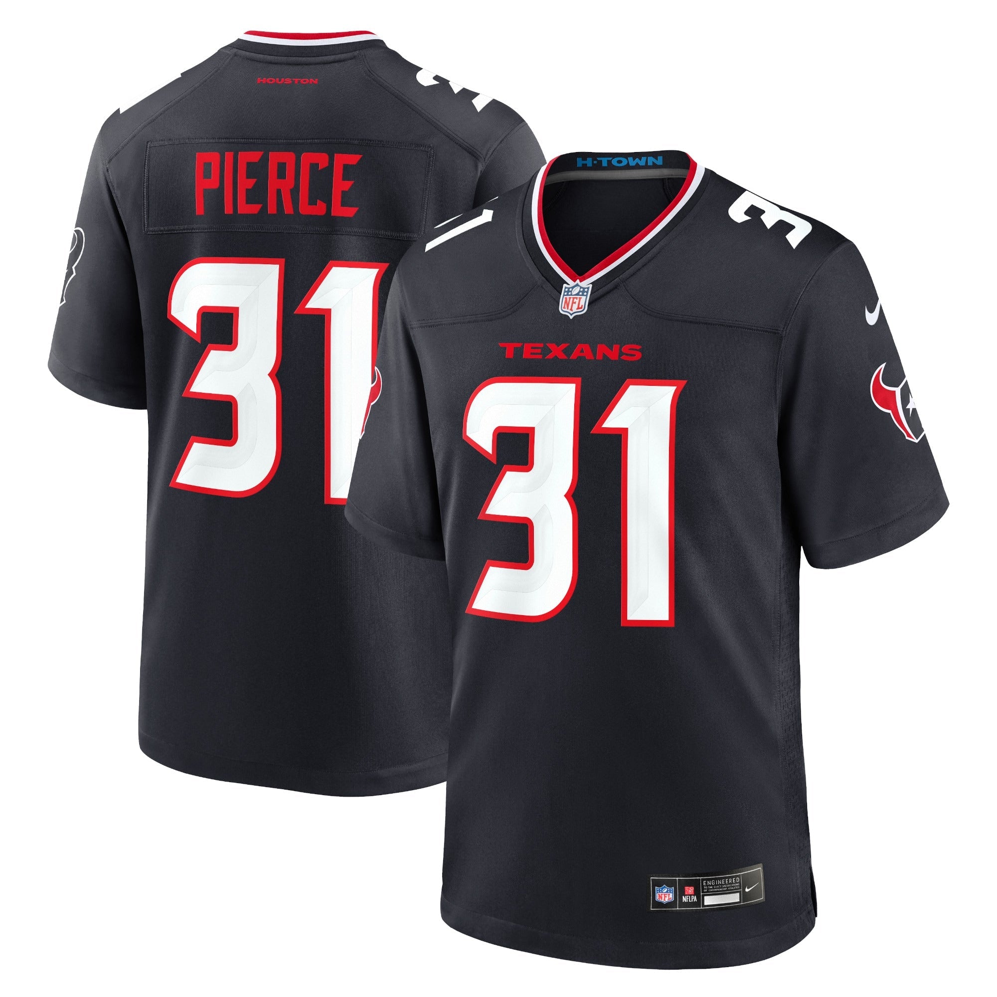 Dameon Pierce Houston Texans Nike Game Jersey - White/Navy/Red