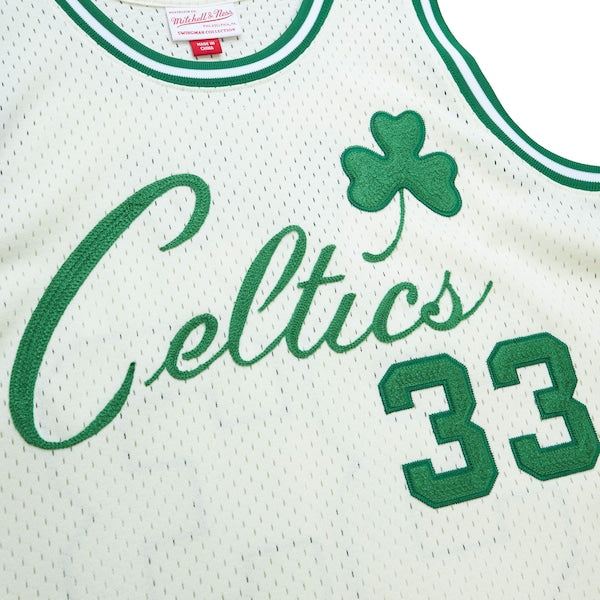 Larry Bird Boston Celtics  Chainstitch Swingman Jersey - Cream