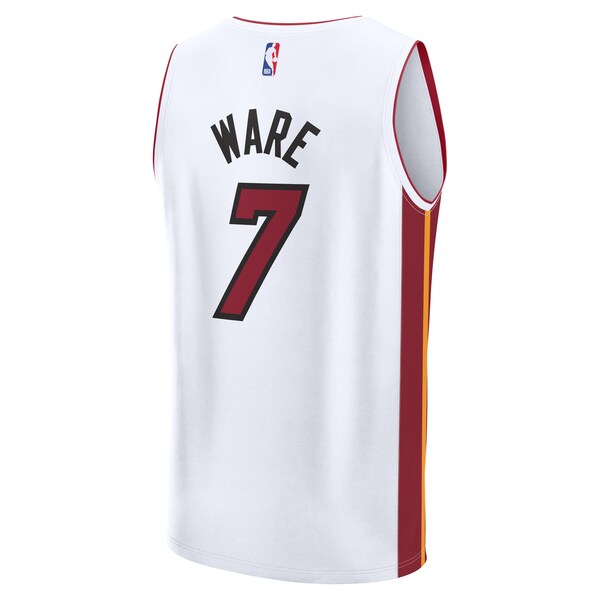 Kel'el Ware Miami Heat  Youth Fast Break Replica Player Jersey - Association - White Edition