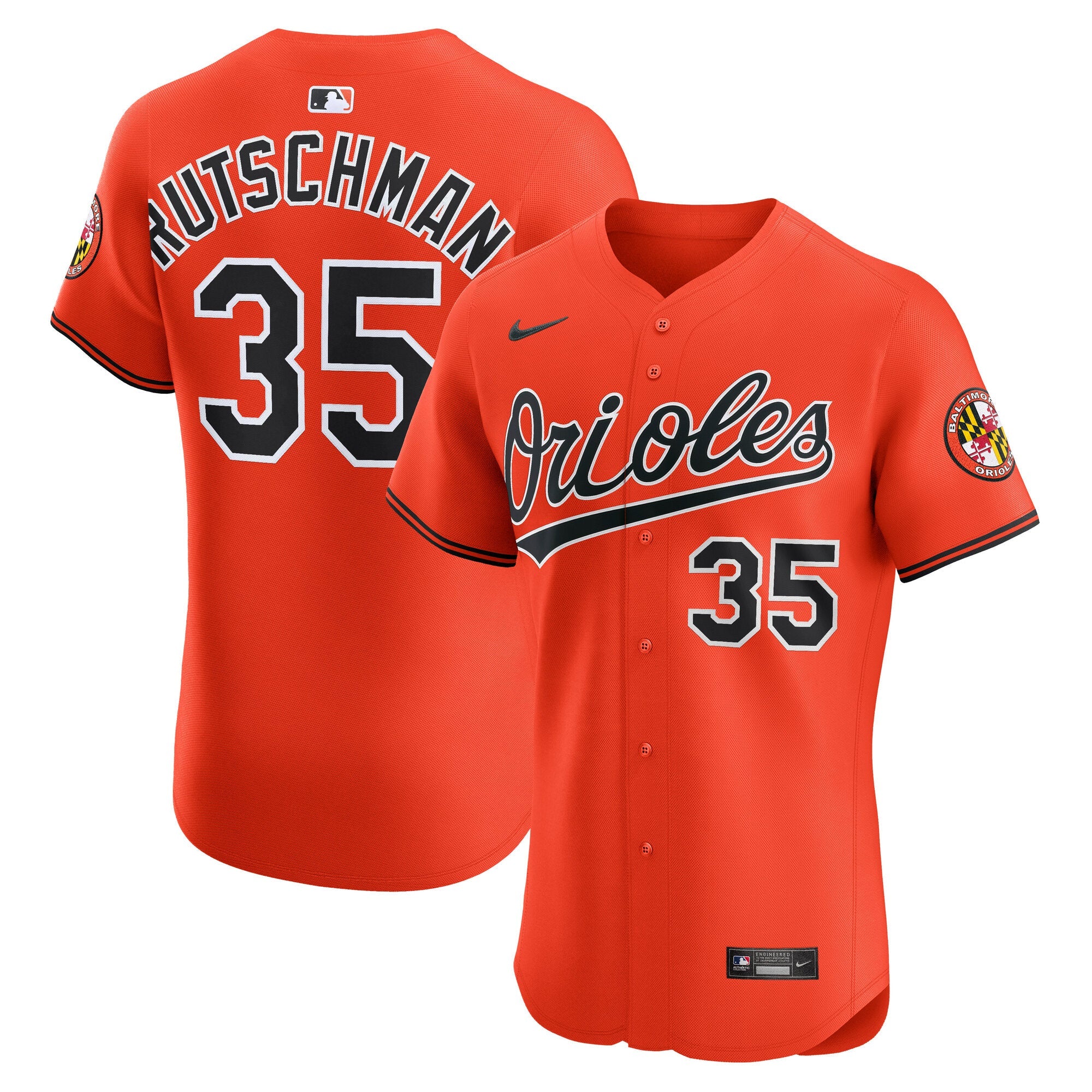 Adley Rutschman Baltimore Orioles Nike Alternate Elite Jersey - Black/White/Orange