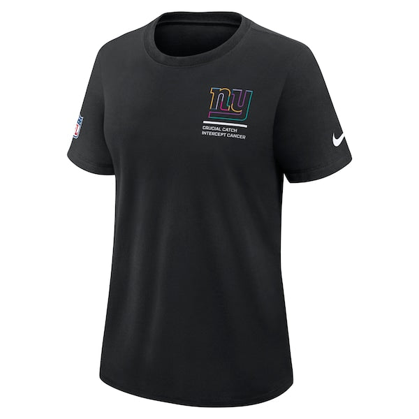New York Giants Nike Women's 2025 NFL Crucial Catch Tri-Blend Dri-FIT T-Shirt - Black