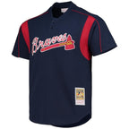 Greg Maddux Atlanta Braves Cooperstown Collection Mesh Batting Practice Button-Up Jersey - Navy