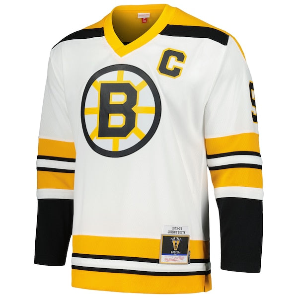 Johnny Bucyk Boston Bruins  1973/74 Blue Line Player Jersey - White