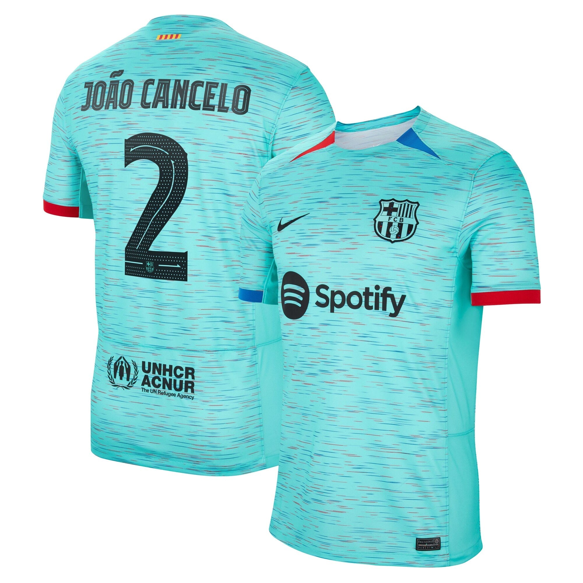 Joao Cancelo Barcelona Nike 2023/24 Away Stadium Replica Player Jersey - White/Aqua/Royal