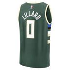 Damian Lillard Milwaukee Bucks  Youth Fast Break Replica Player Jersey - Icon Edition - Hunter Green