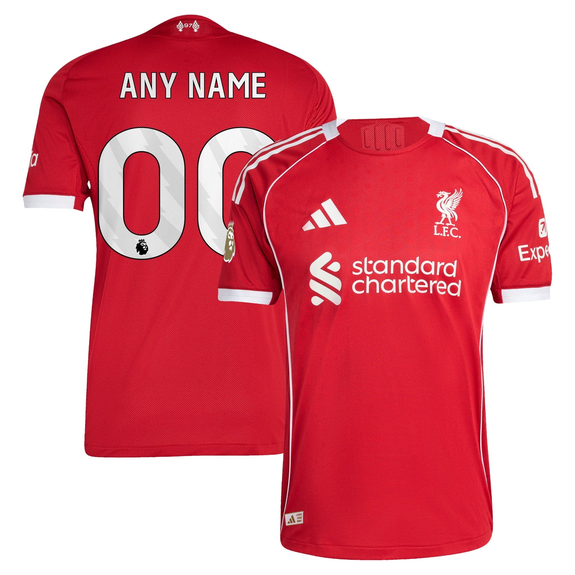 Liverpool adidas 2025/26 Third Authentic Custom Jersey - Green/Red