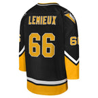 Mario Lemieux Pittsburgh Penguins Youth 1992-93 Blue Line Captain Patch Player Jersey - Black