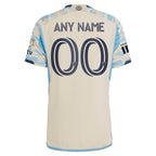 Philadelphia Union adidas 2024 Authentic Secondary Custom Jersey - Tan
