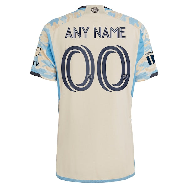 Philadelphia Union adidas 2024 Authentic Secondary Custom Jersey - Tan