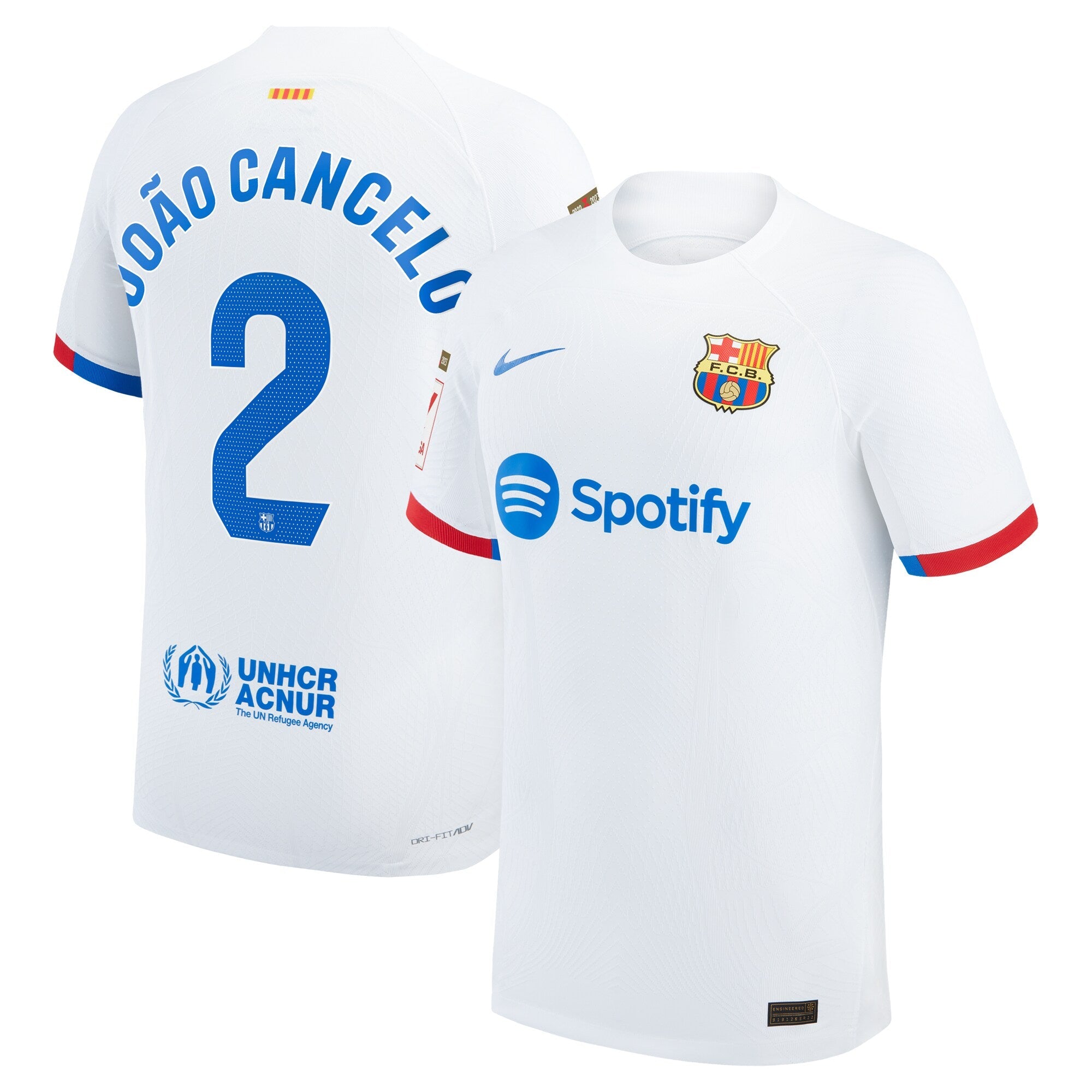Joao Cancelo Barcelona Nike 2023/24 Home Match Authentic Player Jersey - Royal/Aqua/White