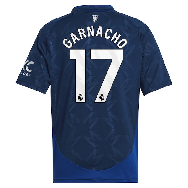 Alejandro Garnacho Manchester United adidas Youth 2024/25 Away Replica Player Jersey - Navy