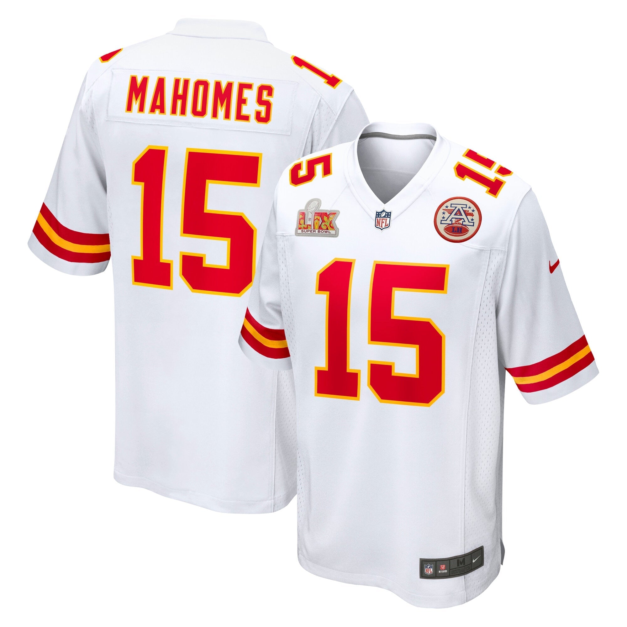 Patrick Mahomes Kansas City Chiefs Nike Super Bowl LIX Game Jersey - Red/White