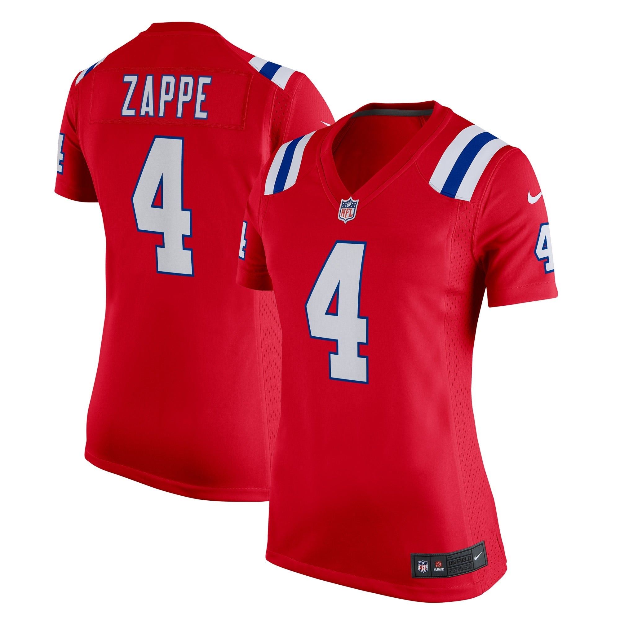 Bailey Zappe New England Patriots Nike Women's Game Player Jersey - Navy/Red/White