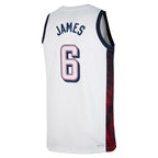 LeBron James Men's USA Basketball Nike Unisex 2024 Swingman Player Jersey - White