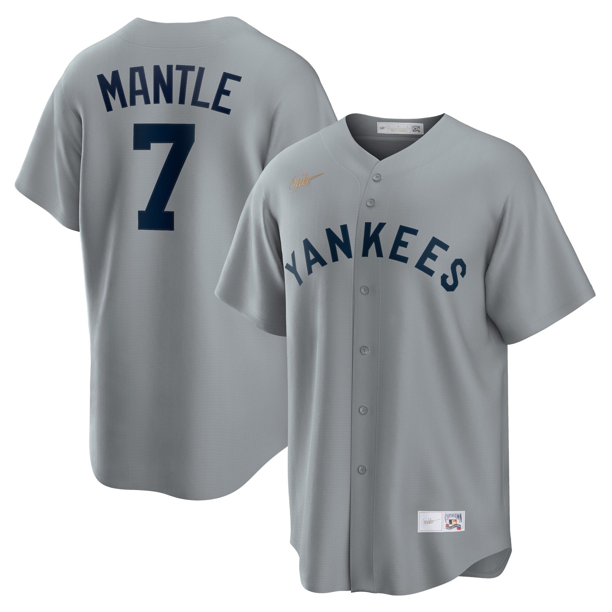 Mickey Mantle New York Yankees Nike Home Cooperstown Collection Player Jersey - White/Gray