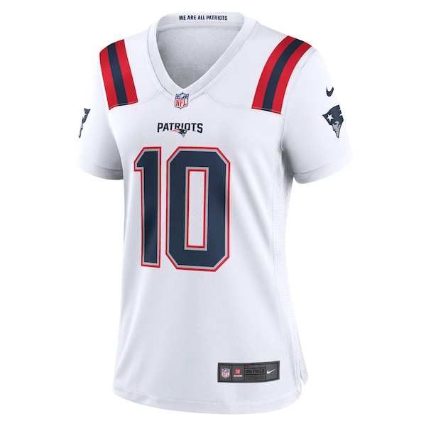 Mac Jones New England Patriots Nike Women's Player Jersey - White/Navy
