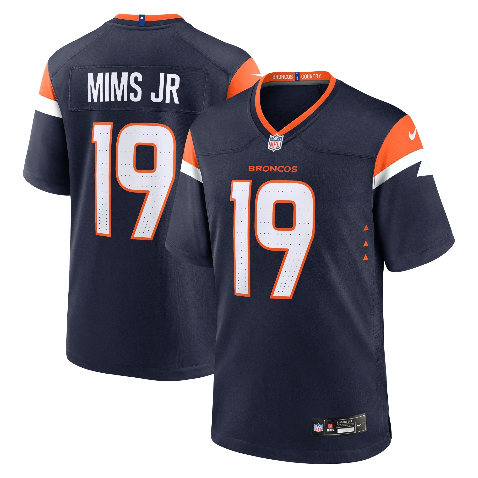Marvin Mims Jr Denver Broncos Nike Team Game Jersey -  Orange/White/Navy