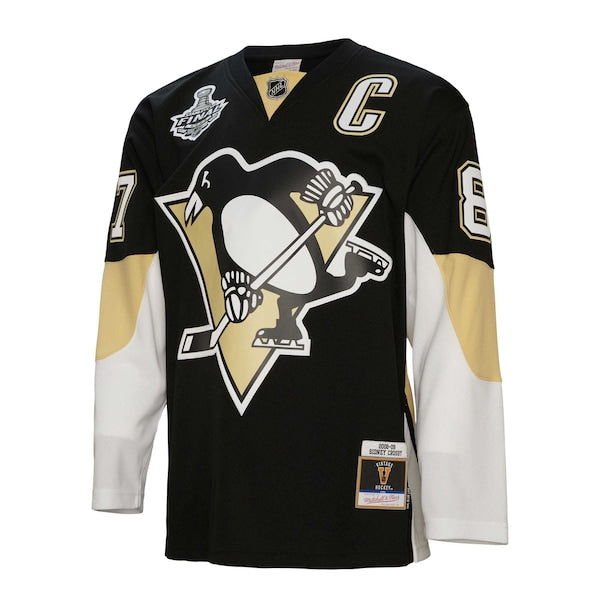 Sidney Crosby Pittsburgh Penguins Captain Patch 2008/09 Blue Line Player Jersey - Black