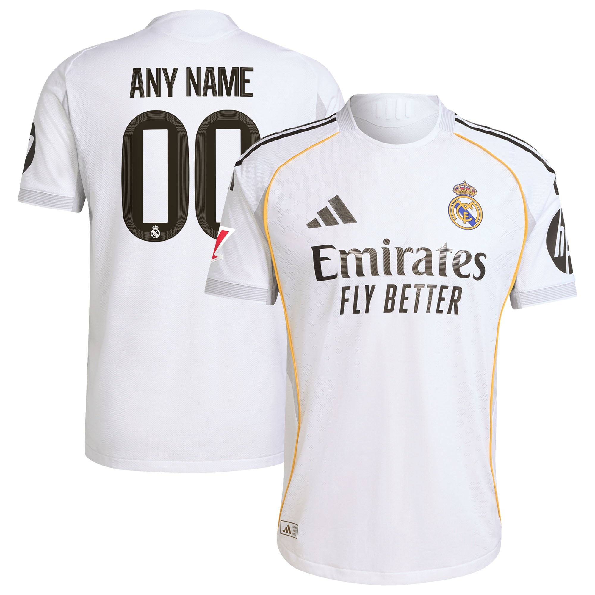 Los Merengues adidas 2025/26 Away Authentic Custom Jersey - Blue/White