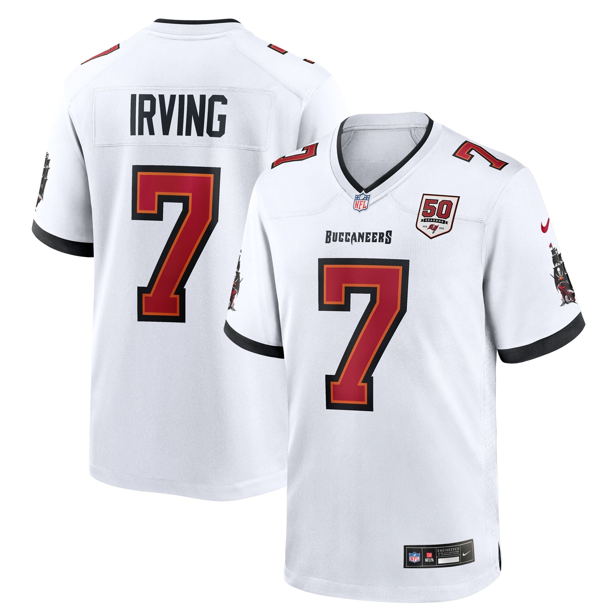 Bucky Irving  Tampa Bay Buccaneers Nike 50th Season Game Jersey - Creamsicle/White/Red