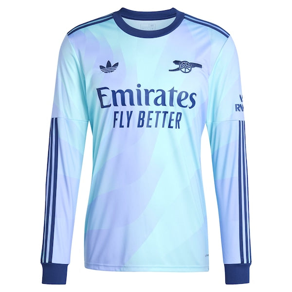 Declan Rice Arsenal adidas Originals 2024/25 Third Replica Long Sleeve Player Jersey - Aqua