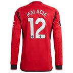 Tyrell Malacia Manchester United adidas 2023/24 Home Authentic Long Sleeve Player Jersey - Red
