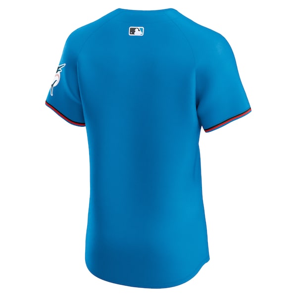 Miami Marlins Nike Alternate Vapor Premier Elite Patch Jersey - Blue