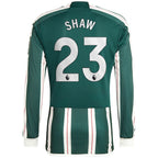 Luke Shaw Manchester United adidas 2023/24 Away Long Sleeve Replica Player Jersey - Green/Red