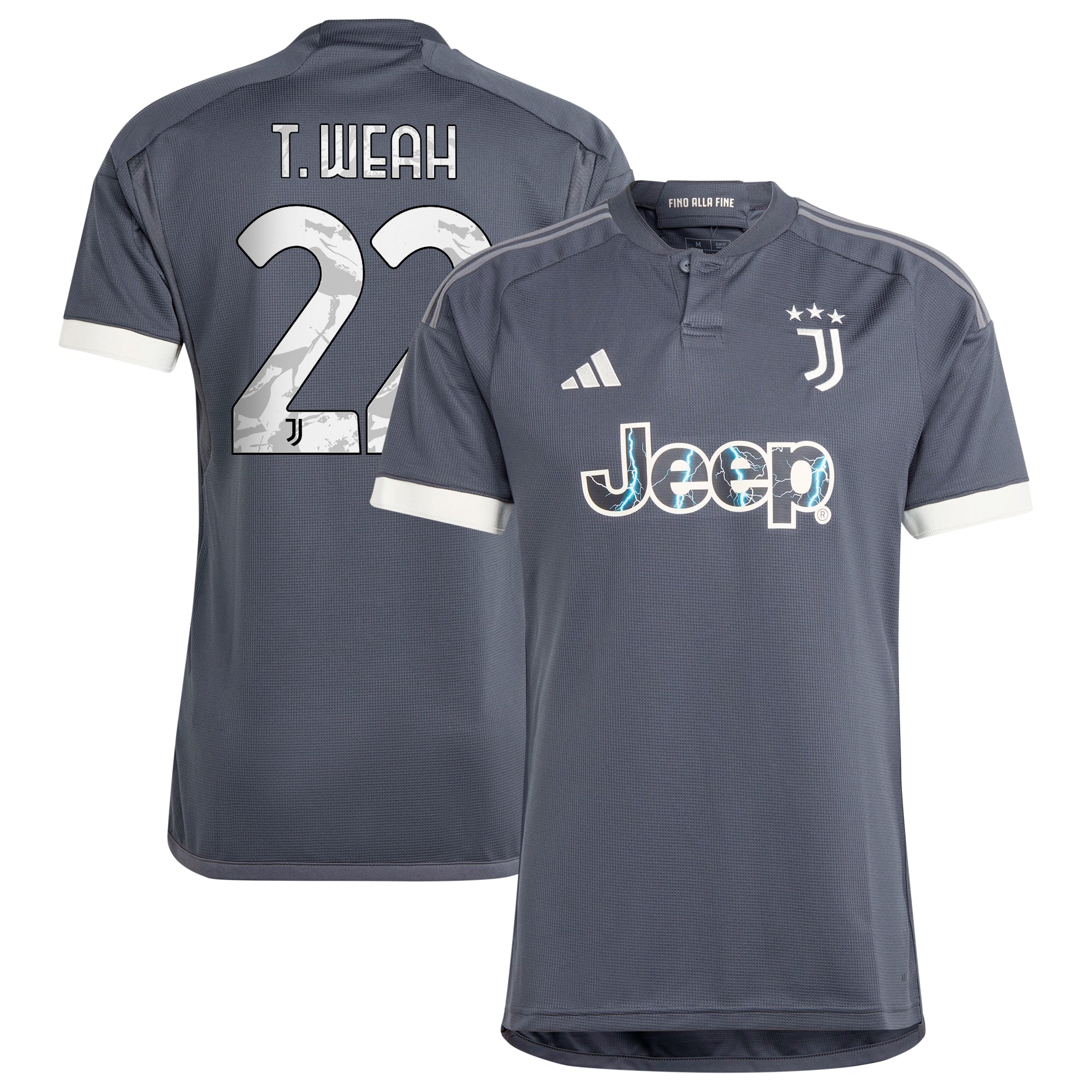 Timothy Weah Juventus adidas 2023/24 Away Replica Jersey - White/Black/Gray