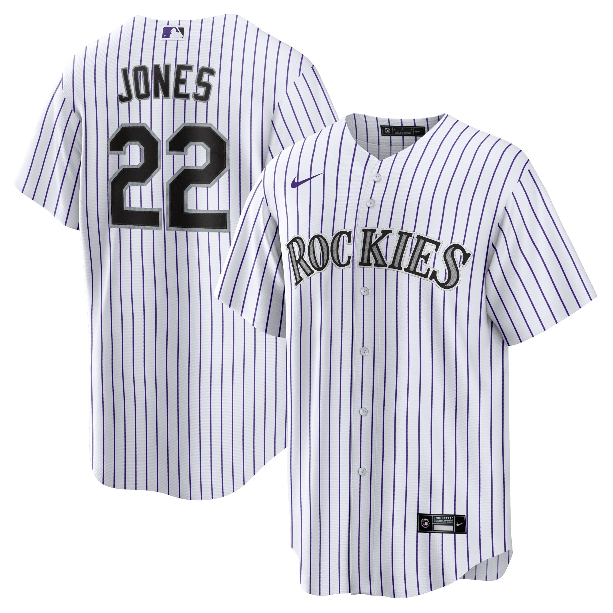 Nolan Jones Colorado Rockies Nike Alternate Replica Jersey - Purple/White