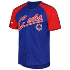 Chicago Cubs Stitches Button-Down Raglan Fashion Jersey - Royal