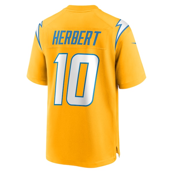 Justin Herbert Los Angeles Chargers Nike Alternate Charger Power Game Player Jersey - Gold/Navy/Powder Blue